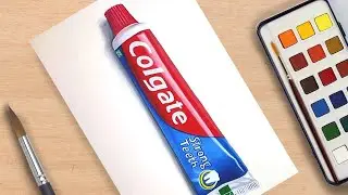 How to draw  3D Art COLGATE TOOTHPASTE TUBE | Surabhi Art Studio