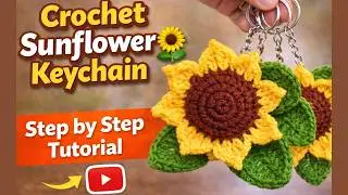 Cute Crochet Sunflower Keychain 🌻 | Easy Handmade Gift Idea | Hindi Tutorial