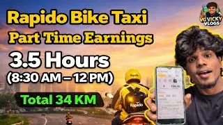💸Rapido Today Earnings | 😱3 Hours 30 Minutes Ride Income 💸 | Real Rapido Driver Earnings