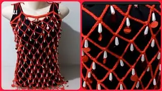 Regata de croche Ponto Rede | Moda festas Carnaval #crochet