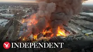 Chicago Heights fire: Warehouse inferno sees sky fill with smoke