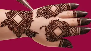 New beautiful square style arabic mehndi design for hands | simple easy & stylish mehndi design