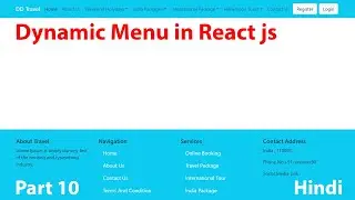 Dynamic Menu in React js || Dynamic Route