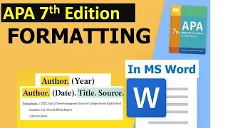 Форматирование APA 7-го издания в MS Word! От титульного листа до списка литературы
