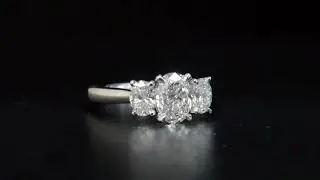 Natural Oval Cut 3 Stone Diamond Engagement Ring - GIA Certified