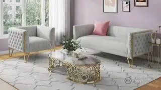 Manhattan Comfort Vector 2-Piece Sofa and Armchair Set