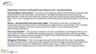 Adaptation and Mitigation Efforts
