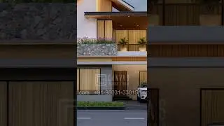 Modern front Elevation. 3D by Canvas Studio. #rendering #3d #architecture #exterior #elevation