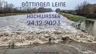GÖTTINGEN LEINE HOCHWASSER 24.12.2023