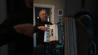 Geoff Morgan performing I Feel Love on the accordion