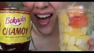 SassEsnacks ASMR: Spicy Fruit Cocktail With Chamoy | Cóctel de Frutas Con Chamoy | Eating Sounds