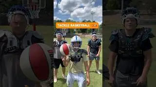Tackle Basketball🏀 🏈 first to 5 wins #sports #football #basketball #funny #trickshot #game