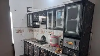Modern design of aluminium kitchen cabinets with black colour sheet check this video