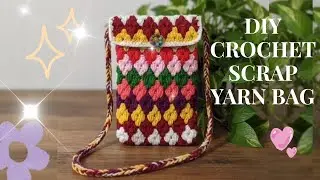 Colorful DIY Crochet Scrap Yarn Bag For Beginners!🌈 #smallbusiness #crochet #trending #diy #fyp#easy