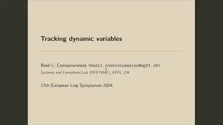 Lightning Talk: Tracking dynamic variables