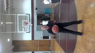 Second basketball shoot backward from Three point line