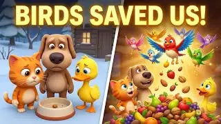 They Only Had One Day of Food&hellip; Then the Birds Arrived! 🐱🐶🦆 | Heartwarming Kids Story About Kindness&rdquo;