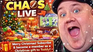 🎄🏈 Christmas Football Chaos LIVE 🎁🐻 | Teddy Reacts, Eats, Cleans & Talks Bets