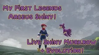 My First Legends Arceus Shiny! - Live Shiny Murkrow + Evolution! (Spoiler Warning!)