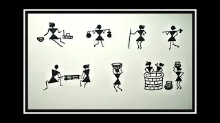 How To Draw Warli Art Human Figures | Indian Folk Art | Warli Tutorial For Beginners | Indian Art