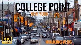 COLLEGE POINT, NEW YORK | MIDDLE CLASS NEIGHBORHOOD IN QUEENS | WALKING VLOG | 4K