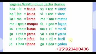 Jechoota Walitti Fiduun Hima Ijaaruu # Learn Afaan Oromoo #Amharic English letters