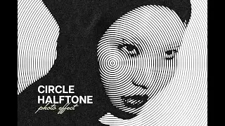 Circle Spin Halftone Photo Effect Stock Graphics Download