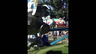 Flying Dumbo at the carnival