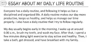 How To Write Essay on My Daily Life Routine with Sample and Explanation | Writing Tutorials