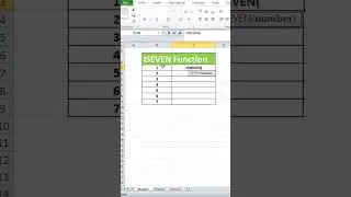 ISEVEN Function in Excel | Identify Even Numbers Easily