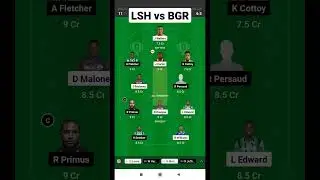 lsh vs bgr dream11 prediction today || lsh vs bgr dream11 team || vincy t10 team #shorts #dream11