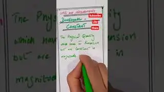 Dimensional constant #physicsbasics #youtubeshorts #viralvideo