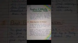 Equation of Motion||science topic||motion||science project||#shorts  Chemistry project #project