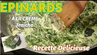 &eacute;pinards / comment faire les &eacute;pinards frais &agrave; la cr&egrave;me fra&icirc;che pas &agrave; pas السبانخ بالكريمة وصفة سهلة