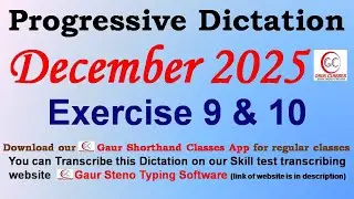 Progressive December 2025 Dictation 80 WPM 100 WPM || Gaur Shorthand Classes | SSC English Shorthand