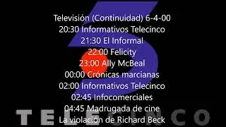 Televisi&oacute;n Continuidad 6 4 00 Televisi&oacute;n (Continuidad) 6-4-00