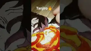 Tanjiro kamado 🔥 | colouring | sun breathing | #animeart #drawing #shortsvideo #shorts #tanjiro