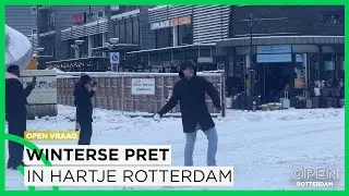 Winterse beelden in hartje Rotterdam door zeldzame sneeuwval | TRENDING