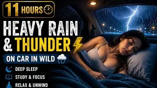 Stop Overthinking Tonight with Heavy Rain & Thunder on Car in Wild Storm at Night
