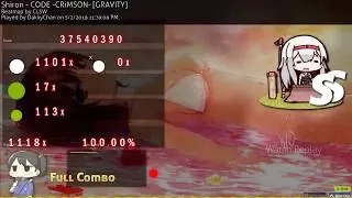 [osu!ctb] DakkyChan | Shiron - CODE -CRiMSON- [GRAVITY] #1 SS NM