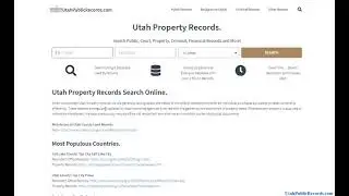 Utah Property Records (Search Online By Name and Real Estate Address).