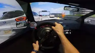 Assetto Corsa Cutting up Traffic - Triple Screen Setup I GoPro POV
