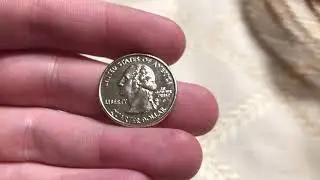 2000 p South Carolina quarter with gold rim, bird and tree.
