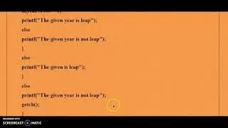 LEAP YEAR - C PROGRAM