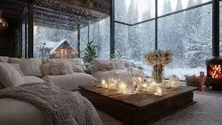 Soft Piano Fireplace Music for Stress Relief & Sleep - Winter Ambience Piano Fireplace