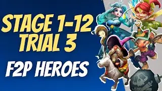 Challenge Stage 1-12, Trial 3 (F2P Heroes Only!) | Lord's Mobile Walkthroughs