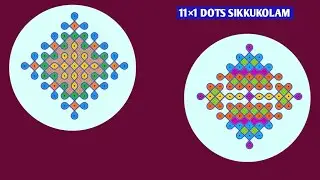Hanuman jayanthi/vaikundaekadasi special two easy11×1dots sikkukolam/melikala muggu/festival rangoli
