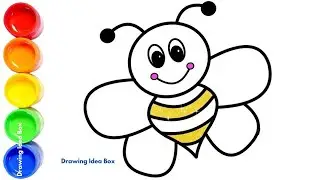 Drawing a Cute Honey Bee 🐝 | Fun and Easy Tutorial for Kids with Honey Bee Drawing Ideas Box