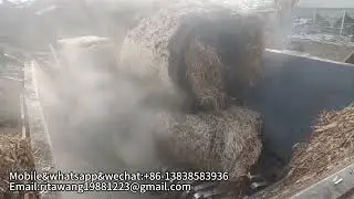 Biomass shredder:Rice Paddy stalk bales shredding,straw bales shredder
