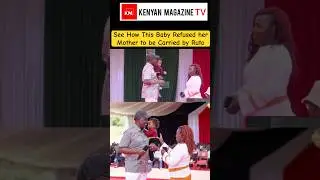 Laughter as young baby refuses to go back toher mother after being carried by President Rutoin Nyeri